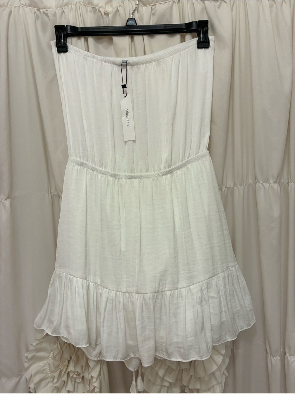 Naked Zebra White Strapless Mini  Dress🌼